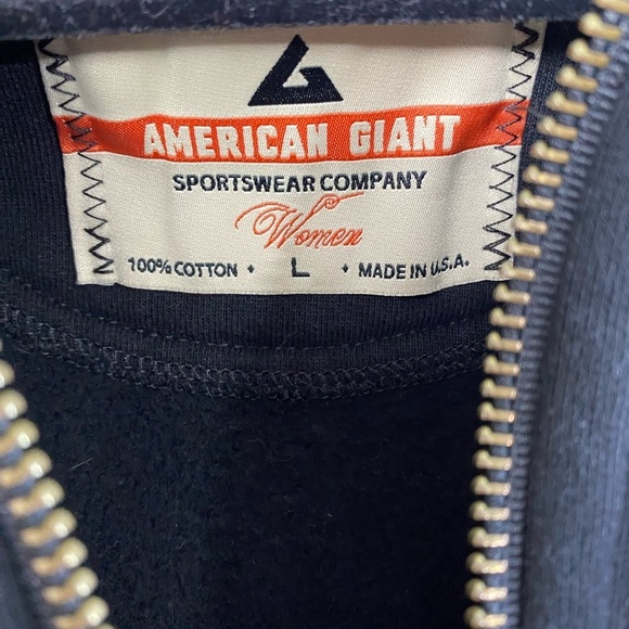 American Giant Black Full Zip Hoodie Jacket Women’s size‎ Large - Picture 3 of 13